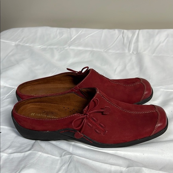 Naturalizer Red Suede Loafers with Square Toe - Picture 6 of 6